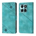 For Honor X6a Skin-feel Embossed Leather Phone Case(Green)