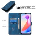 For Honor X6a Skin-feel Embossed Leather Phone Case(Blue)