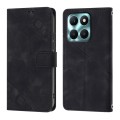 For Honor X6a Skin-feel Embossed Leather Phone Case(Black)