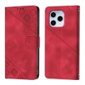 For Honor 60 SE Skin-feel Embossed Leather Phone Case(Red)