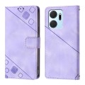 For Honor X7a / Play7T 5G Skin-feel Embossed Leather Phone Case(Light Purple)