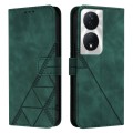 For Honor 90 Smart Global/X7b 4G/5G Global Crossbody 3D Embossed Flip Leather Phone Case(Dark Green)
