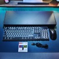 HXSJ L96 2.4G Wireless RGB Backlit Keyboard and Mouse Set 104 Pudding Key Caps + 4800DPI Mouse(Black