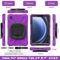 For Samsung Galaxy Tab A9 Silicone Hybrid PC Tablet Case with Holder & Shoulder Strap(Purple)