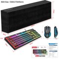 HXSJ L200+X100 Wired RGB Backlit Keyboard and Mouse Set 104 Pudding Key Caps + 3600DPI Mouse(Black)