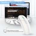 HXSJ M113 2400DPI Dual Mode 2.4GHz + Bluetooth 5.1 Wireless Mouse(Pearl White)