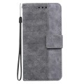 For Honor X5 Plus / Play 40C Geometric Embossed Leather Phone Case(Grey)