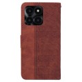 For Honor X6a Geometric Embossed Leather Phone Case(Brown)