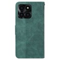For Honor X6a Geometric Embossed Leather Phone Case(Green)