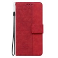 For Honor X6a Geometric Embossed Leather Phone Case(Red)