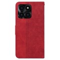 For Honor X6a Geometric Embossed Leather Phone Case(Red)