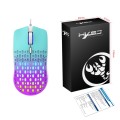 HXSJ S500 3600DPI Colorful Luminous Wired Mouse, Cable Length: 1.5m(Blue Purple)