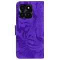 For Honor X6a Tiger Embossing Pattern Flip Leather Phone Case(Purple)