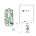 HXSJ T900 Transparent Magnet Three-mode Wireless Gaming Mouse(Bean Green)