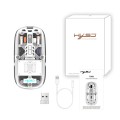 HXSJ T900 Transparent Magnet Three-mode Wireless Gaming Mouse(White)
