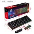 HXSJ V200 Wired RGB Backlit Mechanical Keyboard 68 Key Caps, Cable Length: 1.7m(Black)