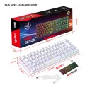 HXSJ V200 Wired RGB Backlit Mechanical Keyboard 68 Key Caps, Cable Length: 1.7m(White)