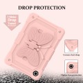 For Samsung Galaxy Tab A9+ Butterfly Kickstand Heavy Duty Hard Rugged Tablet Case(Rose Pink)