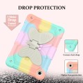For Samsung Galaxy Tab A9+ Butterfly Kickstand Heavy Duty Hard Rugged Tablet Case(Colorful Rose Gold