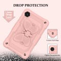 For Samsung Galaxy Tab A9 Butterfly Kickstand Heavy Duty Hard Rugged Tablet Case(Rose Pink)
