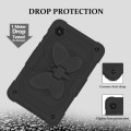 For Samsung Galaxy Tab A9 Butterfly Kickstand Heavy Duty Hard Rugged Tablet Case(Black)