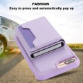 For iPhone 7 Plus / 8 Plus RFID Anti-theft Detachable Card Bag Leather Phone Case(Purple)
