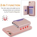 For iPhone 7 Plus / 8 Plus RFID Anti-theft Detachable Card Bag Leather Phone Case(Pink)