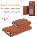 For iPhone 7 Plus / 8 Plus RFID Anti-theft Detachable Card Bag Leather Phone Case(Brown)