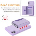 For iPhone XS Max RFID Anti-theft Detachable Card Bag Leather Phone Case(Purple)