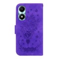 For Honor X5 Plus / Play 40C Butterfly Rose Embossed Leather Phone Case(Purple)