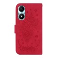 For Honor X5 Plus / Play 40C Butterfly Rose Embossed Leather Phone Case(Red)