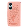 For Honor X5 Plus / Play 40C Butterfly Rose Embossed Leather Phone Case(Pink)