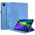 For iPad Pro 12.9 2022 / 2021 / 2020 Tree Life Embossed Rotation Leather Smart Tablet Case(Blue)