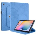 For Samsung Galaxy Tab S6 Lite P610 Tree Life Embossed Rotation Leather Smart Tablet Case(Blue)