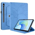 For Samsung Galaxy Tab S9 FE / S9 X510 Tree Life Embossed Rotation Leather Smart Tablet Case(Blue)