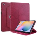For Samsung Galaxy Tab A7 Lite T220 Tree Life Embossed Rotation Leather Tablet Case(Red)