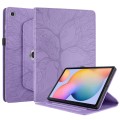 For Samsung Galaxy Tab A7 Lite T220 Tree Life Embossed Rotation Leather Tablet Case(Purple)