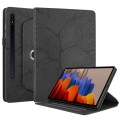 For Samsung Galaxy Tab S9+ / S8+ / S7+ Tree Life Embossed Rotation Leather Tablet Case(Black)