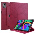 For Lenovo Tab M11 / Xiaoxin Pad 11 2024 Tree Life Embossed Rotation Leather Tablet Case(Red)