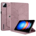 For Xiaomi Pad 6S Pro Tree Life Embossed Rotation Leather Smart Tablet Case(Rose Gold)