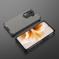 For OPPO Reno11 Global Honeycomb Shockproof Phone Case(Black)