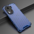 For OPPO Reno11 Global Honeycomb Shockproof Phone Case(Blue)