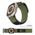 For Apple Watch SE 2022 44mm AW Nylon Two-Section Watch Band(Army Green)