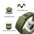 For Apple Watch Series 7 41mm AW Nylon Two-Section Watch Band(Army Green)