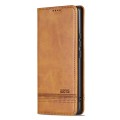 For OPPO Find X7 AZNS Magnetic Calf Texture Flip Leather Phone Case(Light Brown)