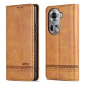 For OPPO Reno11 Global AZNS Magnetic Calf Texture Flip Leather Phone Case(Light Brown)