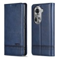 For OPPO Reno11 Global AZNS Magnetic Calf Texture Flip Leather Phone Case(Dark Blue)