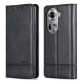 For OPPO Reno11 Global AZNS Magnetic Calf Texture Flip Leather Phone Case(Black)