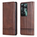 For OPPO Reno11 F AZNS Magnetic Calf Texture Flip Leather Phone Case(Dark Brown)