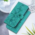 For Google Pixel 8a Lily Embossed Leather Phone Case(Green)